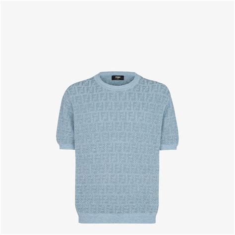 red whie lue fendi jumper|fendi light blue knitwear.